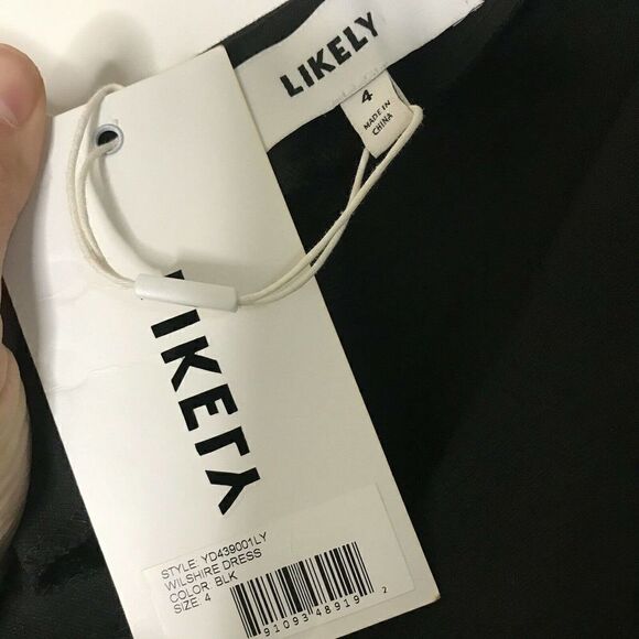 NEW! Likely Wilshire black bodycon One shoulder ruffle dress size US 4 - Picture 2 of 7